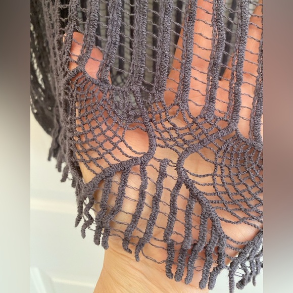 Gray Open Weave Knit Top/Swimsuit Cover-Up - Picture 4 of 4
